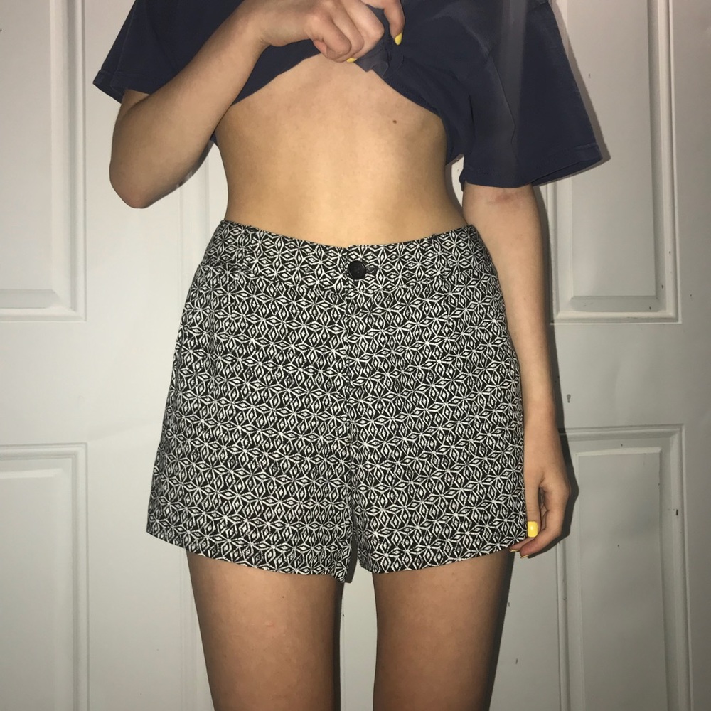 White and black trendy boho shorts